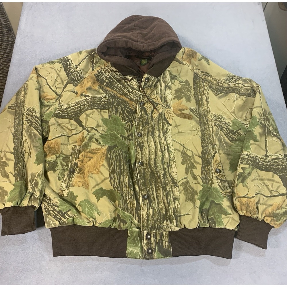Vintage Cabelas Realtree Camo Zip Front Bomber Jacket Made In Canada Mens XL
